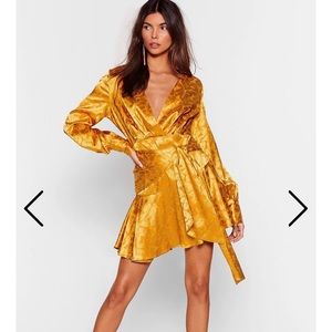 Nasty Gal Gold Jacquard Mini Dress